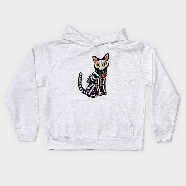 Dia de los Meow-tos Kids Hoodie by Outpost 111